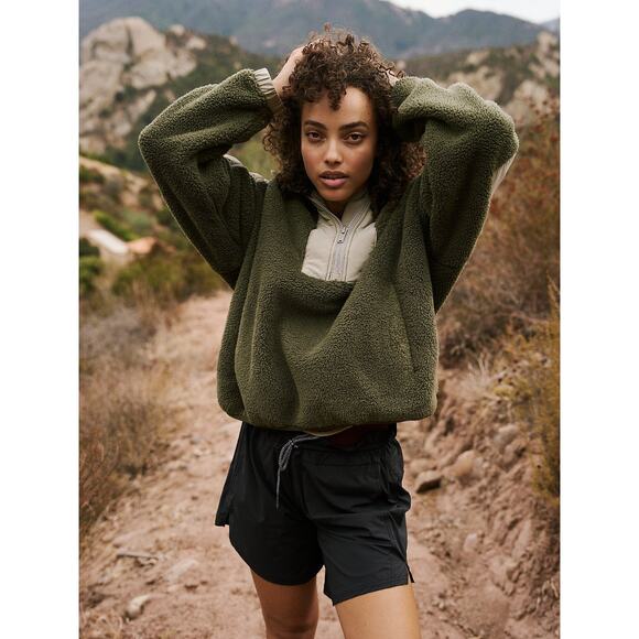 NWT Free People Lead The Pack Pullover Fleece Seagrass Combo Size XS - Picture 4 of 4